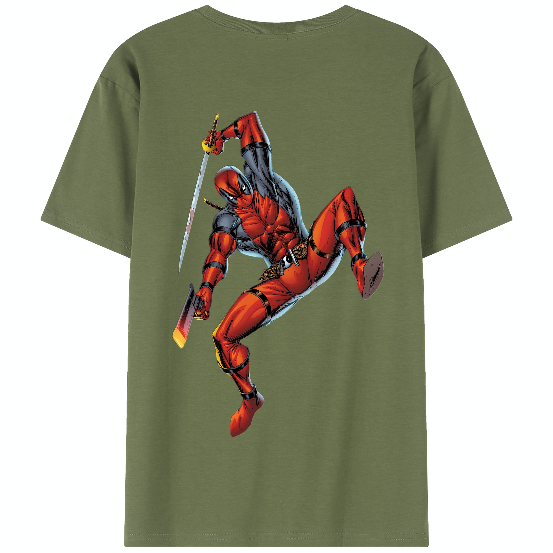 （画像用） Deadpool デッドプール 綿100％半袖Tシャツ（背面プリント）
